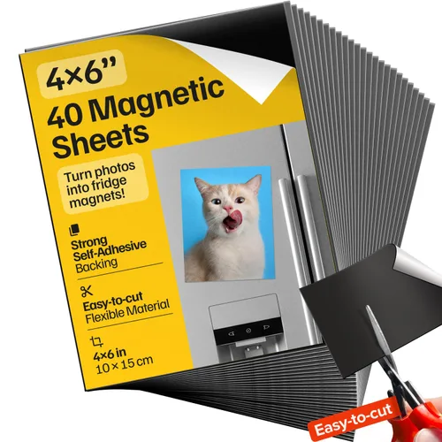 Vista 8 de Hojas magnéticas adhesivas autoadhesivas fuertes 4 piezas (22x28 cm/8.5x11") – Papel magnético personalizable para fotos, imanes adhesivos