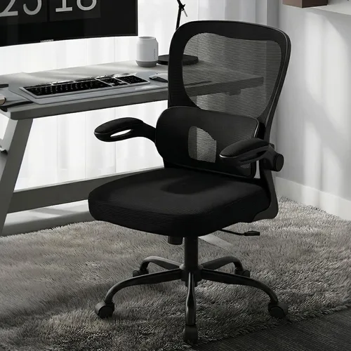 Vista 2 de AreShark Silla de oficina ergonómica, cómoda silla de escritorio con soporte lumbar ajustable, silla de computadora de malla con ruedas