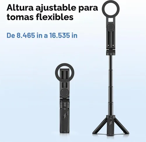 Vista 6 de ULANZI JJ03 - Mini trípode magnético para teléfono con control remoto, 3 en 1 de bolsillo para selfie, soporte de trípode extensible de rotación