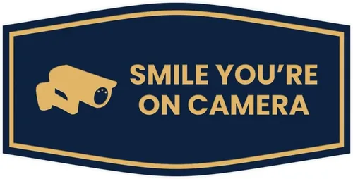 Vista 25 de Fancy Smile You're On Camera Letrero (negro) - Mediano (1 unidad)