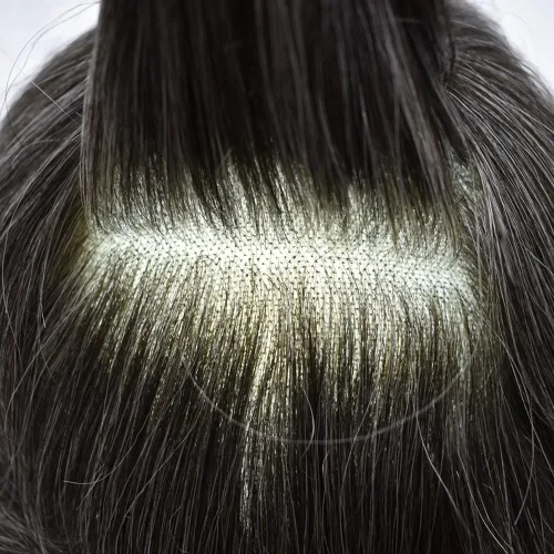 Vista 15 de Sistema de cabello para hombre, tupé de encaje suizo para hombres, piezas de cabello humano real, encaje transpirable, extensiones invisibles de #1B