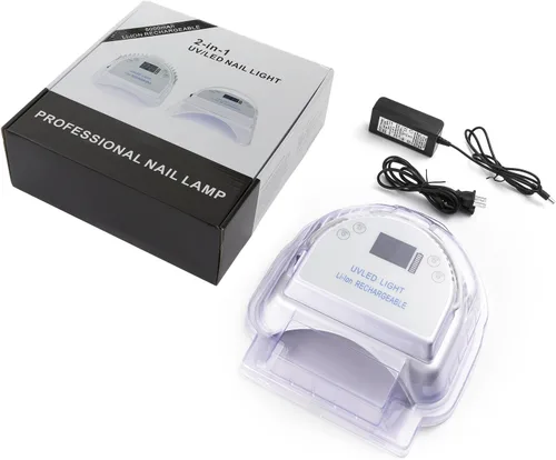 Vista 7 de 64W recargable Pro LED Gel Nail UV luz UV LED lámpara de uñas inalámbrico LED luz para uñas (blanco)
