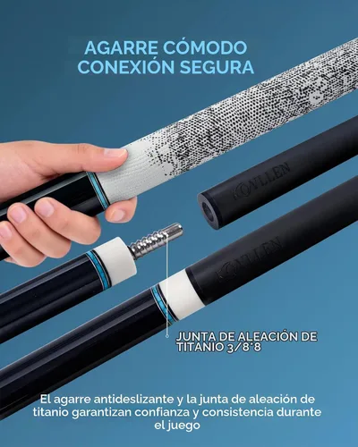 Vista 9 de KONLLEN 2.0 Carbon Fiber Pool Cue, Low Deflection Pro Taper 005 AK75-blanco