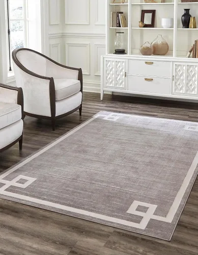 Vista 47 de Unique Loom Colección Uptown de Jill Zarin - Alfombra moderna con textura de estilo griego, color beige (1.25 x 1.85 m)