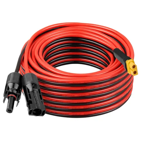 Vista 10 de Cable de extensión solar XT60 de 10 AWG 2 3 6 10 15 20 25 35 40 50 75 100 pies XT60 adaptador de conector de extensión solar más grueso cable hembra