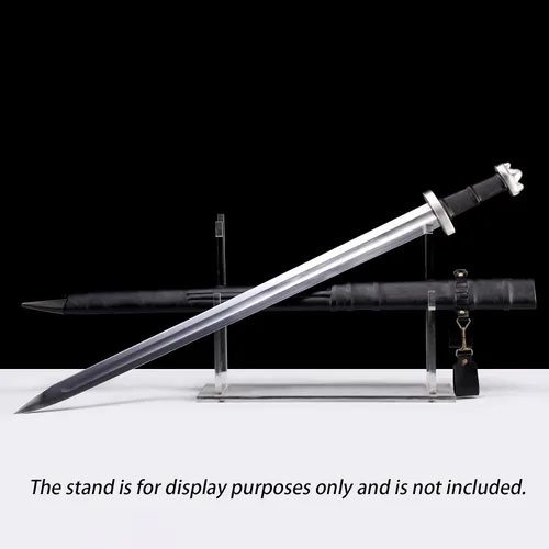 Vista 2 de Handmade Cast Sharp Blade Medieval Sword, Full Tang, with Leather Protective Cover,Real Metal Sword for Collection Gift