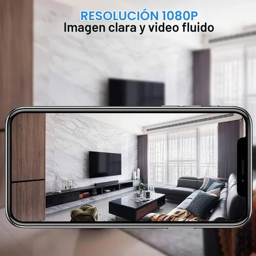 Vista 5 de Cámara Wi-Fi 1080P HD Smart Home Cámaras Mini Cámaras Cam con sensor de movimiento Visión nocturna Control de aplicación Control de teléfono celular