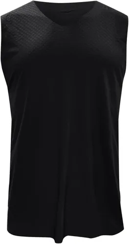 Vista 6 de Camisetas de verano transpirables de seda de hielo para hombre, camisetas sin mangas para cultiva el movimiento de fitness en V, camisetas rojas