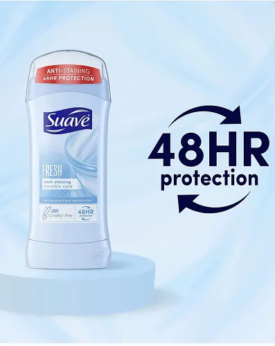 Vista 4 de Suave Desodorante 2.6 onzas 24 horas fresco invisible sólido (2.6 fl oz) (paquete de 2)