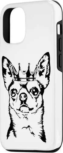 Vista 2 de Funda divertida para iPhone 14 con diseño de Chihuahua orgulloso con corona perro mamá perro