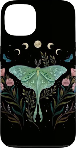 Vista 7 de Funda estética Witchy Luna Moth Flower Floral Moon Phases para iPhone 12 mini