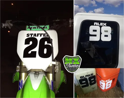 Vista 4 de MxNumbers - Calcomanías de matrícula Mx y ATV con tu nombre o texto personalizado Juego de 3 calcomanías con tu número personalizado, texto
