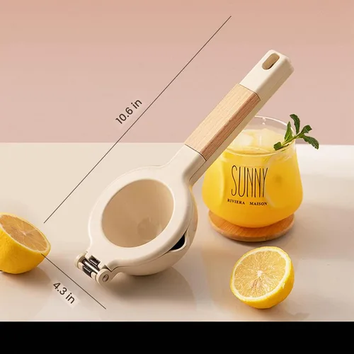 Vista 2 de Exprimidor de cítricos, Exprimidor manual de metal Exprimidor de limón con mango de madera, Exprimidor de cítricos de mano Herramienta de cocina