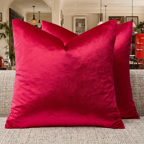 Vista 47 de GIGIZAZA Juego de 2 fundas de almohada doradas de terciopelo de 20 x 20 pulgadas para sofá Almohadas para sofá, tela texturizada suave de 9.88