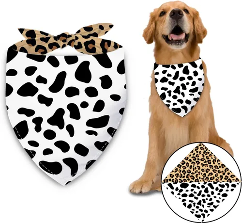 Vista 10 de Pañuelo de girasol con hojas para perro, bufanda lavable para mascotas, pañuelo ajustable triangular, estampado de doble cara, negro, girasol