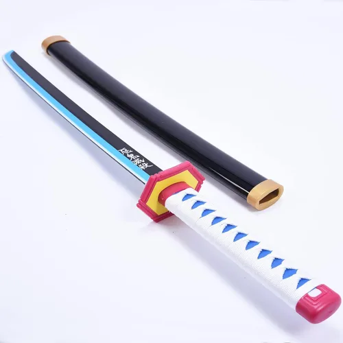 Vista 4 de Ziqing Espada de cosplay Agatsuma Zenitsu - Espada Katana de anime de textura original, una variedad de estilos para elegir entre 31 pulgadas