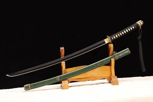 Vista 6 de Espada Katana Guntō hecha a mano, espada samurái japonesa real (espada completa), catanas japonesas reales