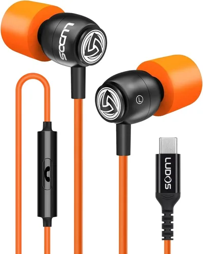 Vista 32 de Auriculares con cable Ludos Clamor, auriculares intraaurales, 5 años de garantía, auriculares con micrófono, auriculares con aislamiento de ruido