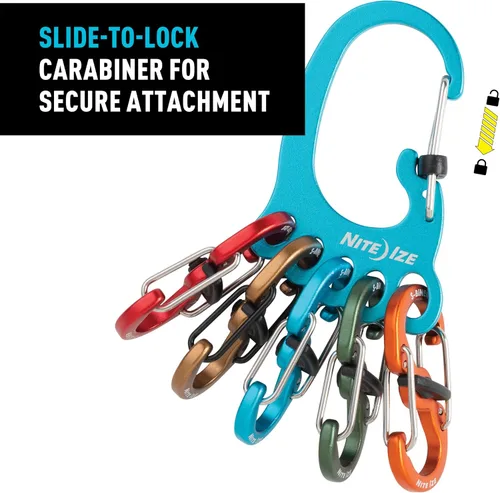 Vista 25 de Nite Ize Bigfoot Locker KeyRack - Soporte de acero inoxidable para coche, casa y otras llaves - Mosquetón con S-Biners - Capacidad para 15 llaves a