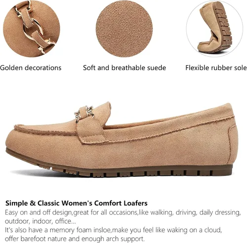 Vista 3 de Cvistpieo Mocasines casuales para mujer, cómodos y ligeros, mocasines planos sin cordones