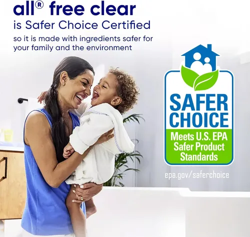 Vista 3 de all free clear, Original, Detergente líquido para lavandería para piel sensible, sin aroma e hipoalergénico, concentrado, 82.5 onzas líquidas, 110