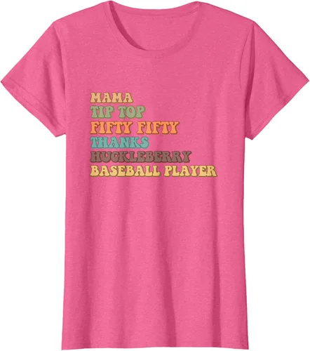 Vista 42 de Mama Tip-Top Fifty Fifty Thanks Huckleberry - Camiseta de béisbol, Negro