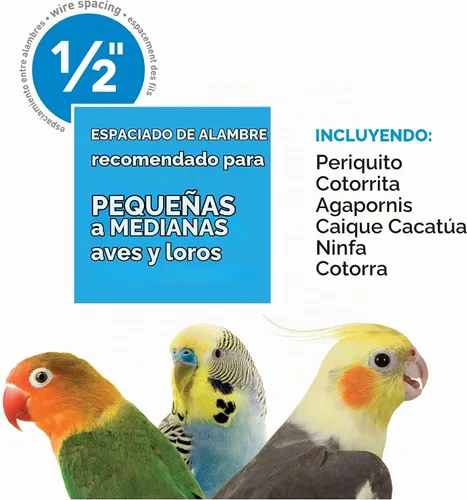 Vista 6 de Prevue Pet Products F085 - Jaula para pájaros de vuelo con soporte, color negro