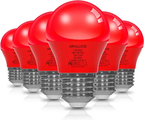 Vista 10 de ORALUCE Bombilla de porche rosa equivalente a 40 W, bombillas LED A15 para decoración e iluminación de fiestas de Halloween, Navidad, bombilla