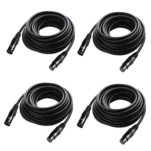 Vista 10 de Cable DMX de 6 pies, cable DMX chapado en oro de 3 pines XLR macho a hembra, lo mejor para iluminación de escenario de DJ, luces de cabeza móvil