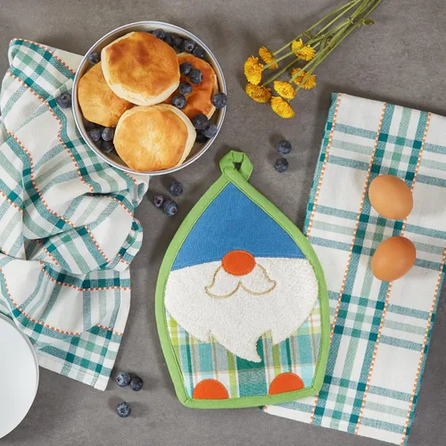 Vista 4 de DI Kitchen Accessories Collection - Juego de regalo decorativo, juego de agarradera y toallas de cocina, DT 18 x 28/PH 7.5 x 10, gnomo de jardín, 2
