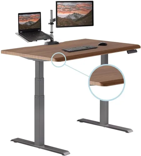 Vista 22 de Vari ComfortEdge - Escritorio de pie ajustable de 40 x 26 pulgadas, pequeño escritorio eléctrico de pie VariDesk para apartamento, dormitorio u