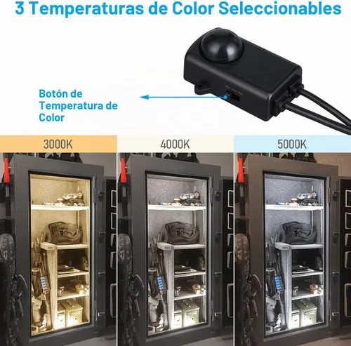 Vista 2 de TORCHSTAR kit de iluminación LED segura 3CCT, (6) barras de luz conectables de 12 pulgadas, sensor de movimiento, 3000K/4000K/5000K seleccionables 3