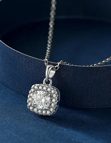 Vista 8 de MomentWish Collar para mujer, regalos de cumpleaños para mujeres, regalos de aniversario de boda, joyería de moissanita de 1 quilate, colgante