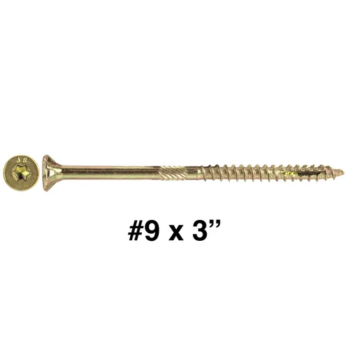 Vista 83 de 8 x 1 revestimiento exterior recubierto de bronce, tornillo de madera multiusos compatible con ACQ, cabeza plana Torx/Star Drive de 1 libra, 288