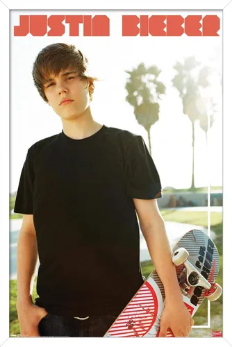 Vista 14 de Trends International Justin Bieber - Póster de pared de monopatín, 14.725 x 22.375 pulgadas, versión enmarcada de madera de granero
