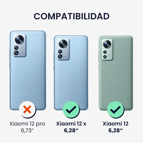 Vista 7 de kwmobile Funda compatible con Xiaomi 12/12X - Funda protectora delgada de TPU para teléfono - Acabado mate suave - Negro mate