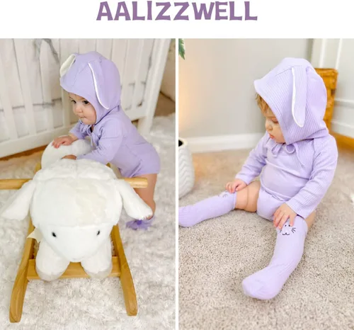 Vista 3 de Aalizzwell Ropa de Pascua para bebés, niños y niñas, traje de conejito