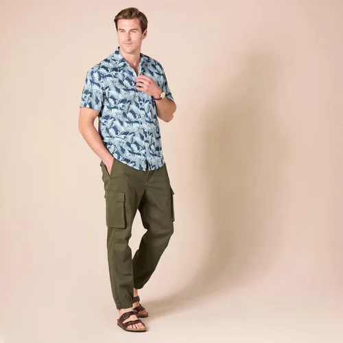 Vista 7 de Tienda Essentials Camisa estampada de manga corta ajustada para hombre