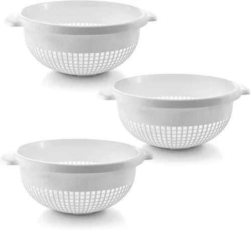 Vista 7 de YBM Home Colador Escurridor de Plástico Profundo con Mango – Hecho de Plástico Seguro para Alimentos Libre de BPA - Duradero y Apto