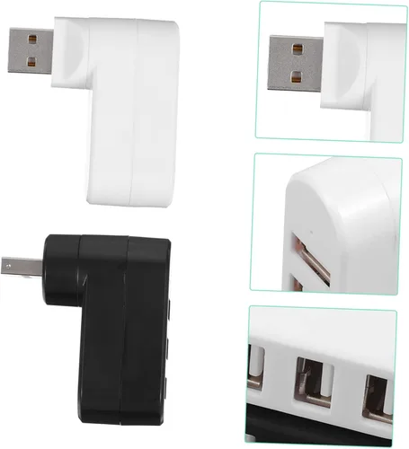 Vista 9 de 3 puertos USB Hub Cable largo USB 2.0 Splitter para portátil Plástico multifuncional