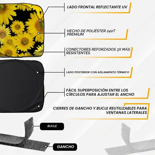 Vista 4 de EcoNour Parasol Impreso de Camión Semirremolque para Parabrisas Protector Solar UV y Bloqueador de Calor Accesorios de Parasoles para Ventana