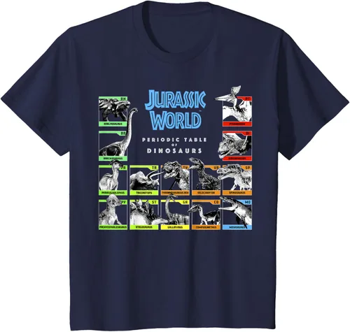 Vista 34 de Jurassic World Camiseta Periodic Table of Dinosaurs, Negro, S