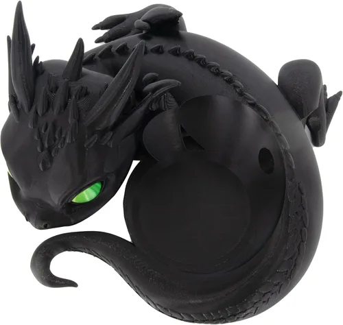 Vista 6 de Costume Wizard Soporte Dragon para Echo Dot 4ª/5ª generación, 3D impreso Dragon Amazon Echo altavoces de escritorio, soporte para Echo Dot 5ª Negro