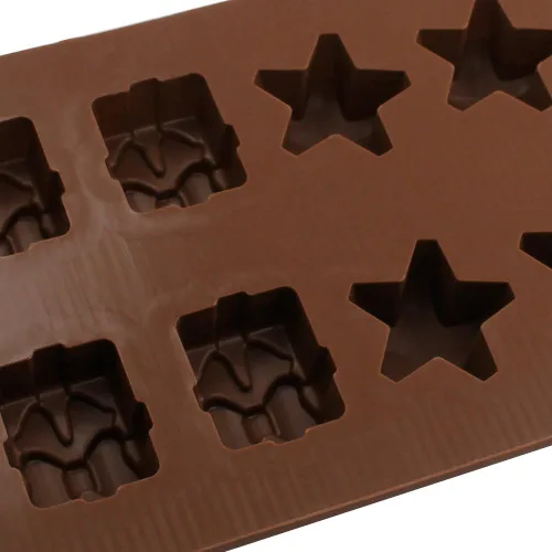Vista 9 de DanziX Moldes de silicona para chocolate navideño, 4 moldes de caramelo de Navidad, mini moldes de silicona de Navidad para hacer chocolates