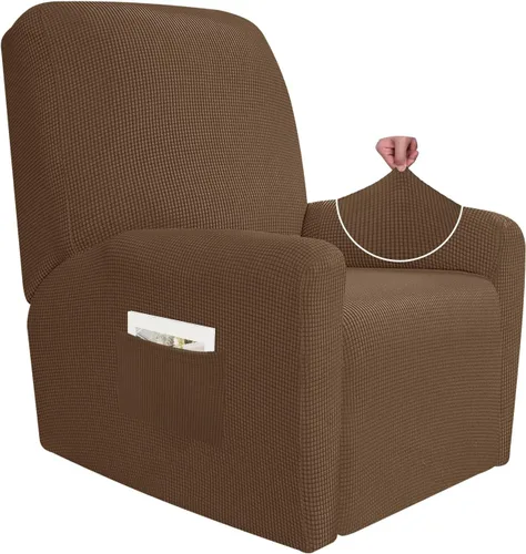 Vista 13 de JIVINER Fundas súper elásticas para sillas reclinables, de elastano, suave, con bolsillos, protector de muebles reclinables