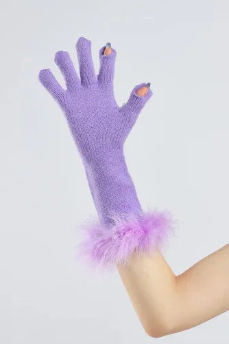 Vista 25 de Sahabowi Guantes de cuero para clima frío Manopla de lana cálida de invierno para mujeres