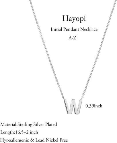 Vista 48 de Collares con iniciales para mujer, delicado collar de letra plateada con nombre personalizado con monograma, collar simple y lindo con inicial