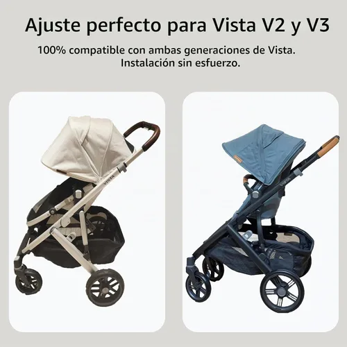 Vista 5 de Funda para cesta de cochecito para accesorios UPPAbaby Vista V2 y V3, protector de almacenamiento resistente al agua, oculta artículos, fácil acceso