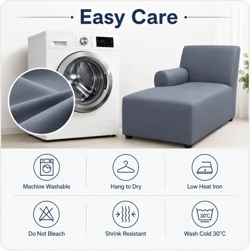 Vista 6 de Funda de sofá con brazo, protector de cojín de diván, protector de muebles lavable con correa elástica, funda gruesa izquierda y derecha