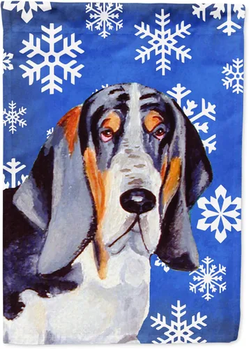 Vista 28 de Caroline's Treasures SC9374GF Bulldog English Snow flakes Holiday Garden Flag Buzón Bandera decorativa para patio exterior, patio, obras de arte